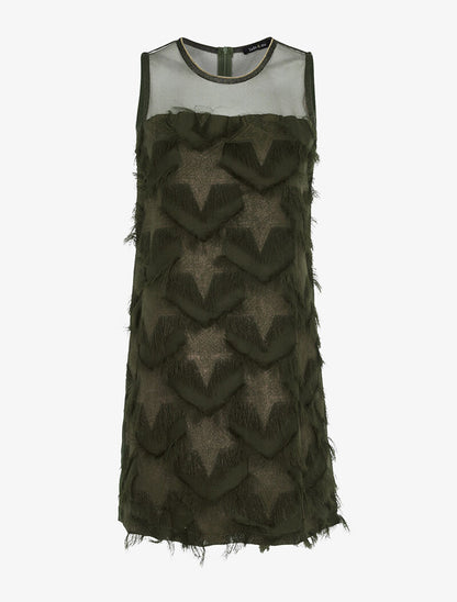 Robe étoilée charleston - kaki - 1