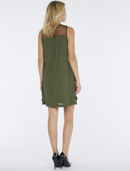 Robe étoilée charleston - kaki - 4