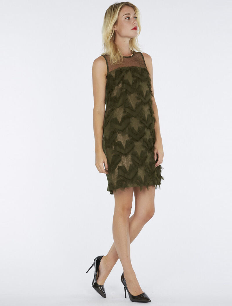 Robe étoilée charleston - kaki - 5