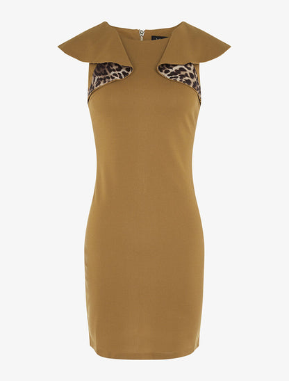 Robe à volants léopard - moutarde - 7