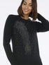 Pull basic plume en strass - noir - 6