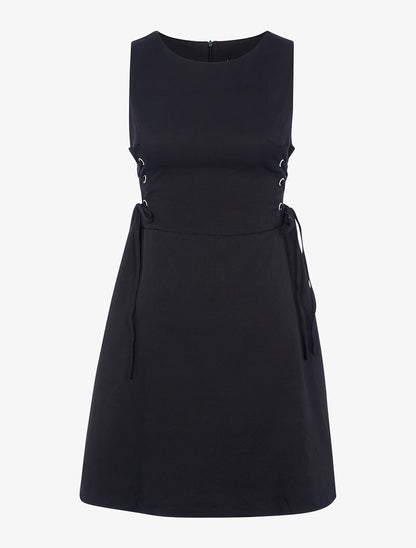 Robe côtés avec corsage - noir - 2