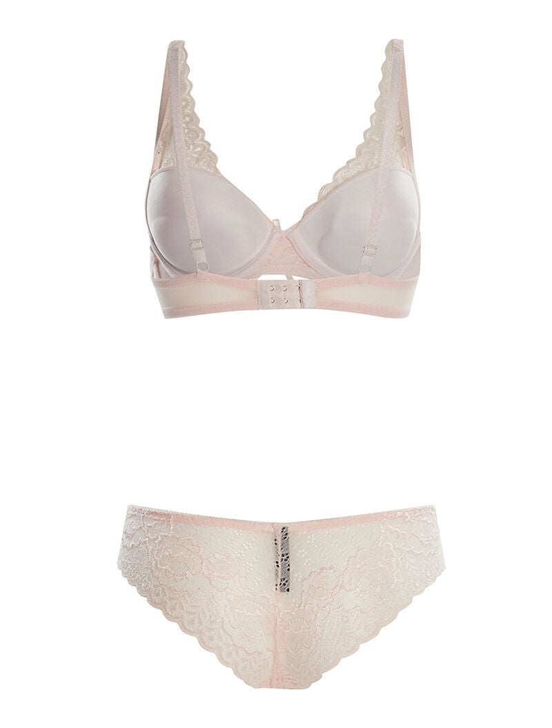 Ensemble SG et culotte en dentelle fine - rose - 2