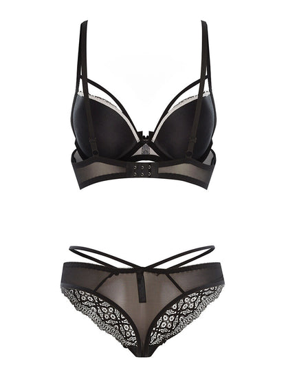 Ensemble SG et string poitrine lace - noir - 2