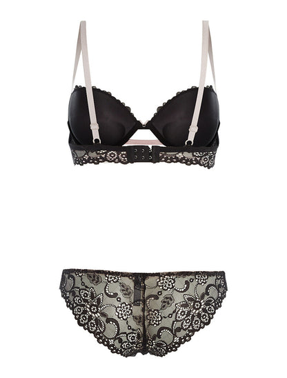 Ensemble SG et culotte liseré contrasté - noir - 2