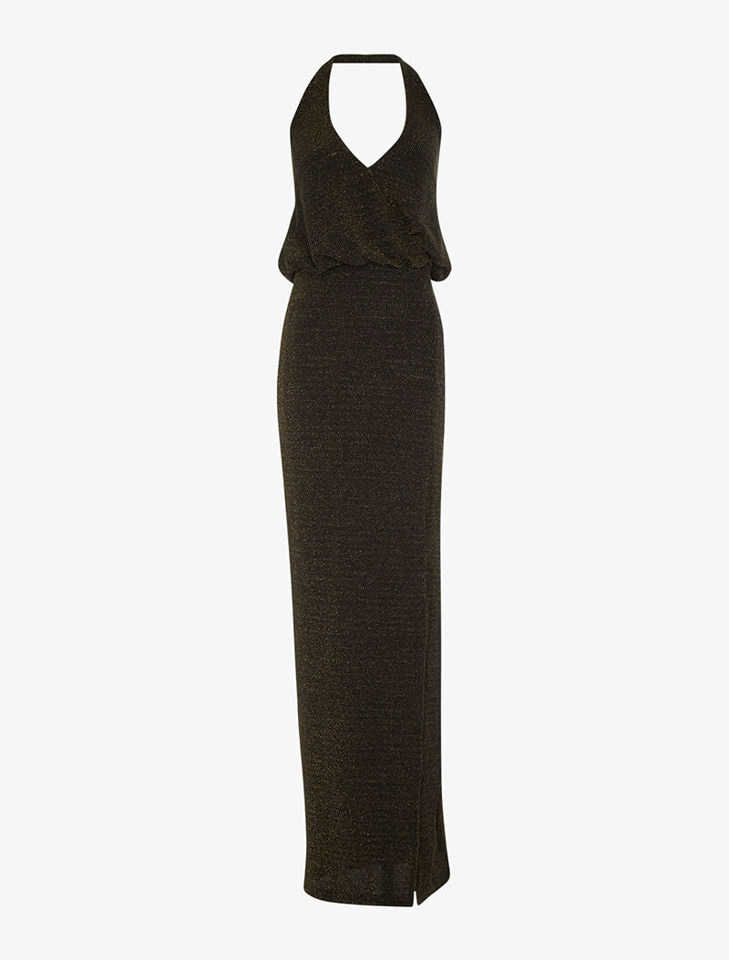 Robe longue pailletée - or - 2
