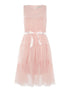 Robe longue unie à voile doublé et ceinturée - rose - 1