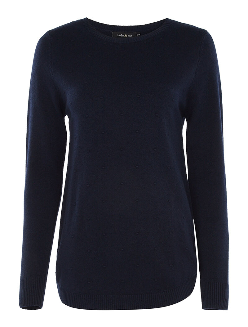 Pull points en relief - marine - 1