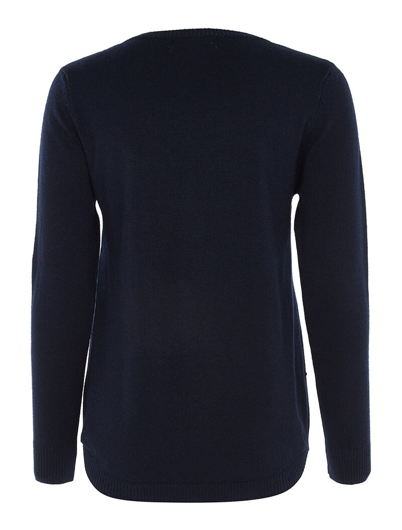 Pull points en relief - marine - 2