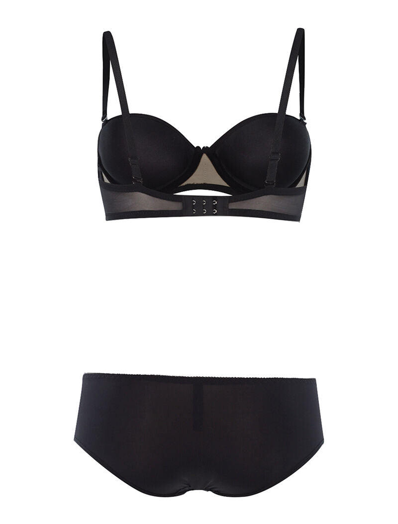 Ensemble SG corbeille dentelle et culotte - noir - 2