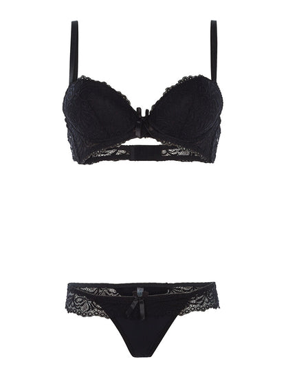 Ensemble SG et string à dentelle - noir - 3