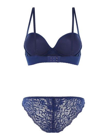 Ensemble SG et culotte à bord dentelle - bleu - 2