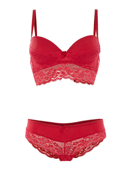 Ensemble SG et culotte dentelle - rouge - 3