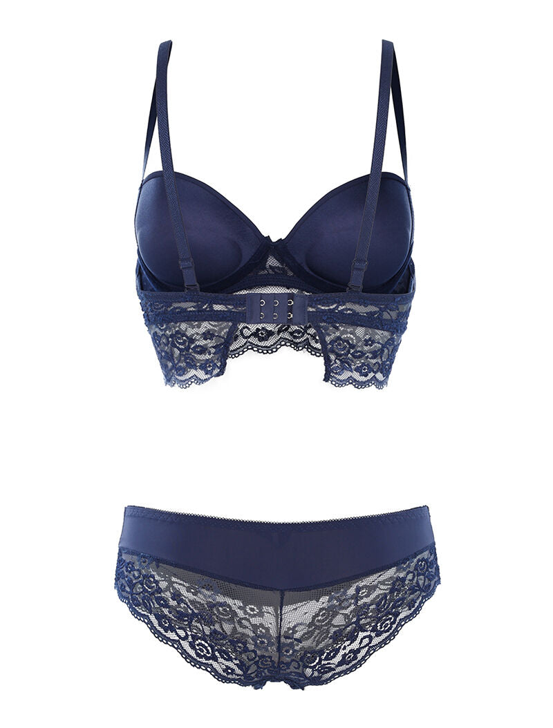 Ensemble SG et culotte dentelle - marine - 2