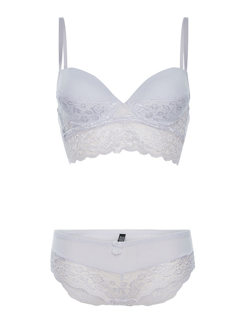 Ensemble SG et culotte dentelle - blanc - 1