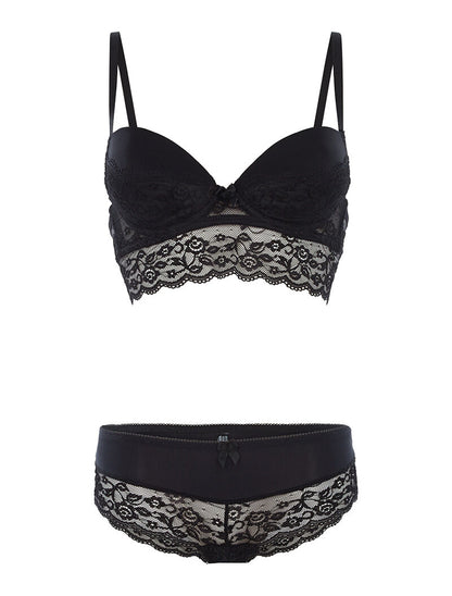 Ensemble SG et culotte dentelle - noir - 1