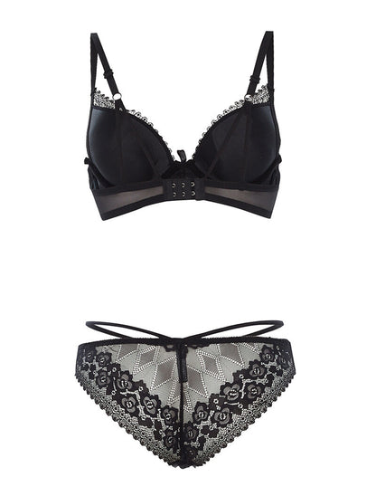 Ensemble SG et culotte fines lanières - noir - 2