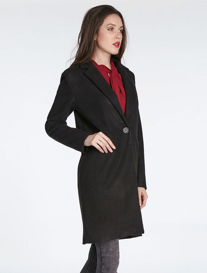 Manteau fermeture un bouton - noir - 3
