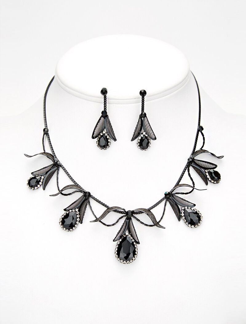 Parure gouttes - noir - 1