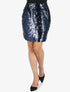 Jupe tri matière à sequins - bleu - 1