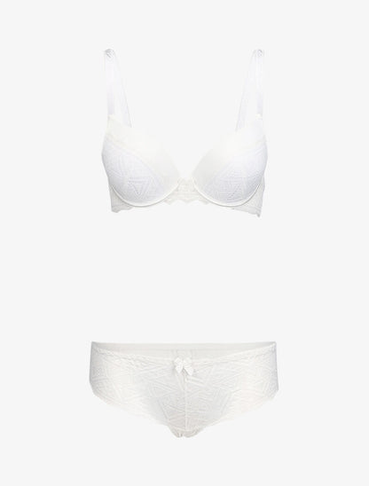 Ensemble à broderies anglaise - Blanc - 1