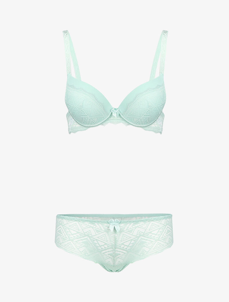 Ensemble à broderies anglaise - Vert menthe - 1