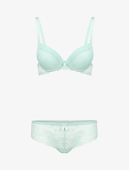 Ensemble à broderies anglaise - Vert menthe - 1