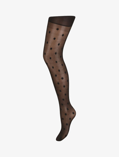 Collants en voile à pois - Noir - 3