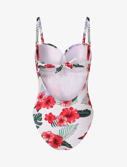 Maillot de bain à imprimé floral - Blanc - 2
