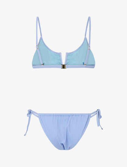 Bikini côtelé à fente - Bleu ciel - 2