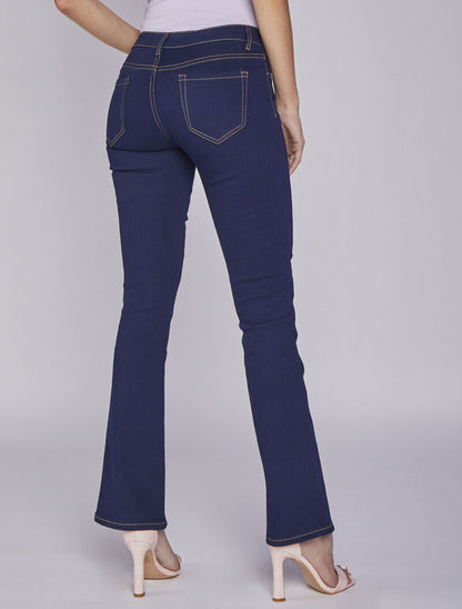 Jean bootcut à surpiqûres apparentes - Bleu - 2