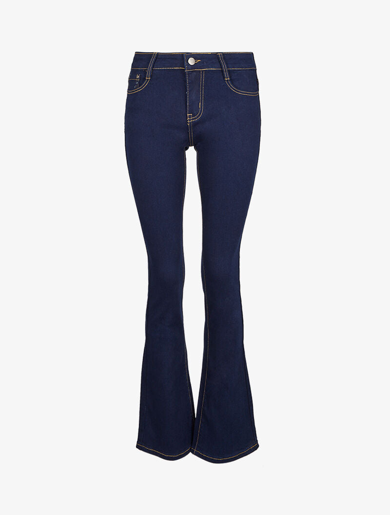 Jean bootcut à surpiqûres apparentes - Bleu - 3