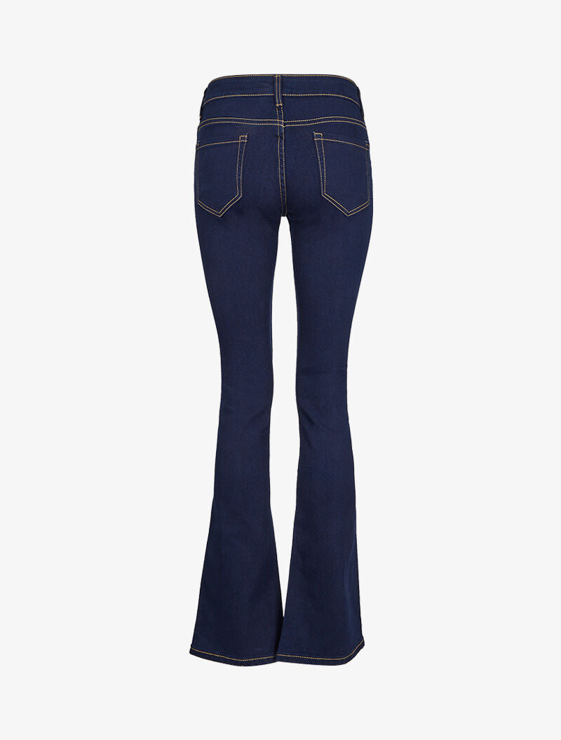 Jean bootcut à surpiqûres apparentes - Bleu - 4