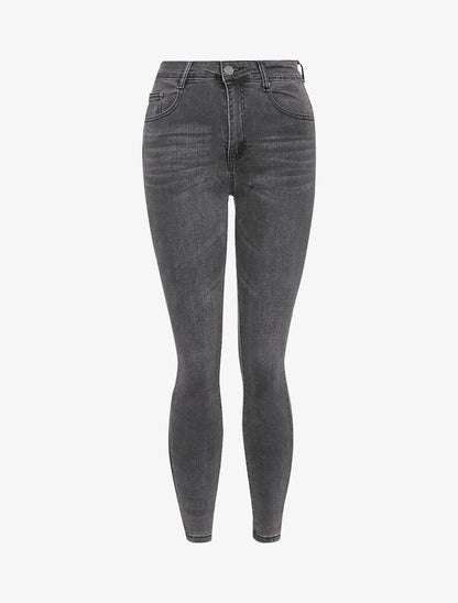 Jean basique taille haute coupe skinny - Gris foncé - 3