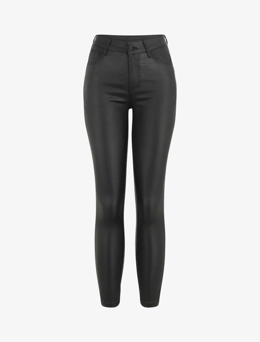 Jean skinny ciré push-up - Noir - 4