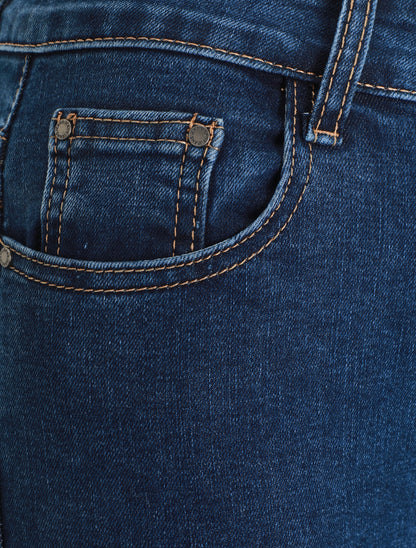 Jean skinny à ourlet - Bleu denim - 3