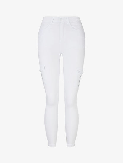 Jean style cargo coupe skinny - Blanc - 5