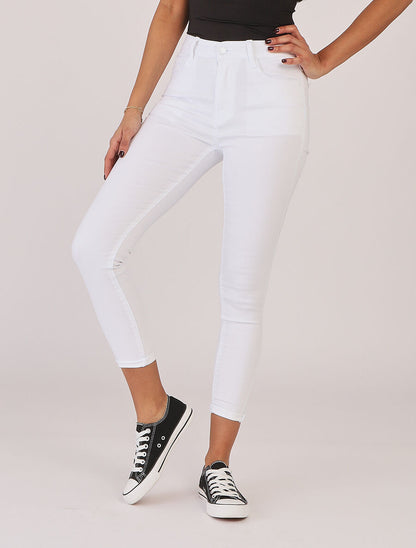 Jean à revers coupe slim - Blanc - 4