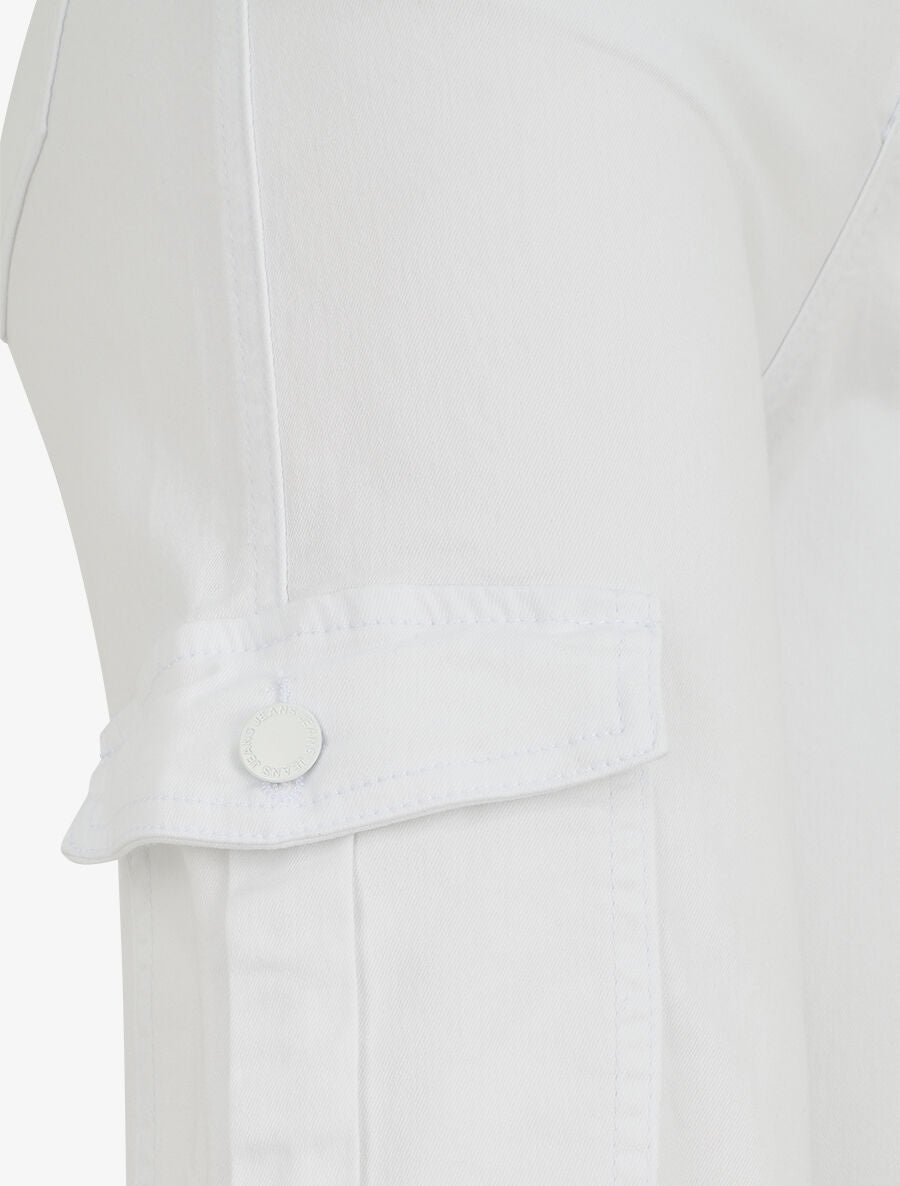 Jean cargo droite taille haute - Blanc - 3