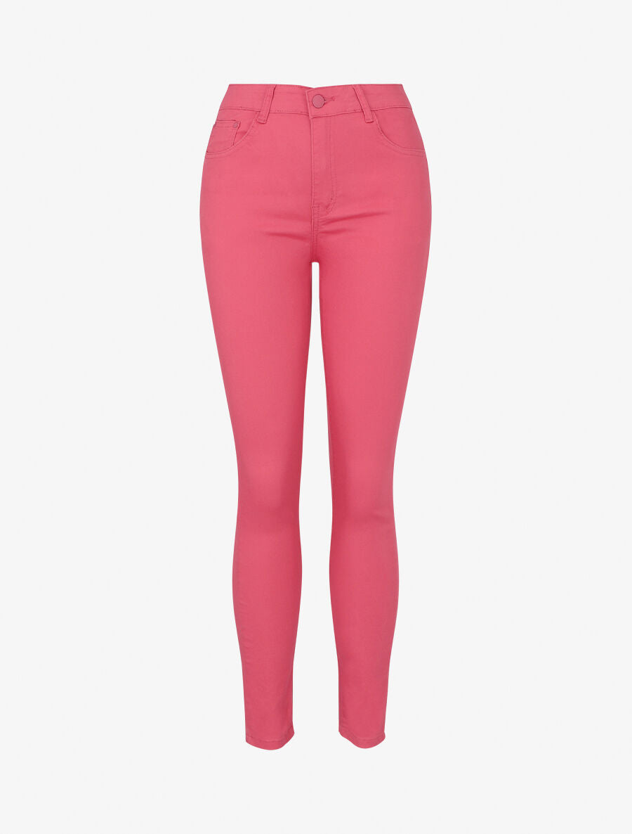 Jean skinny uni grande taille - Rose - 1