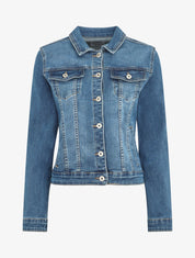 Veste en jean délavée - Bleu - 5