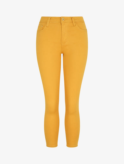 Jean skinny uni push up taille standard - Moutarde - 1