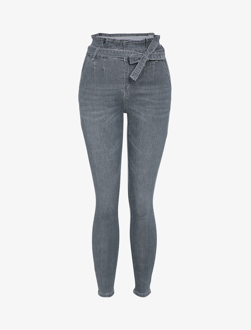 Jean taille empire coupe skinny - Gris foncé - 1
