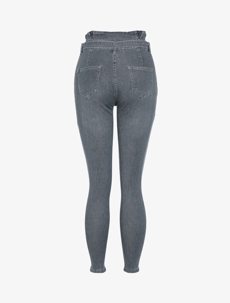 Jean taille empire coupe skinny - Gris foncé - 2