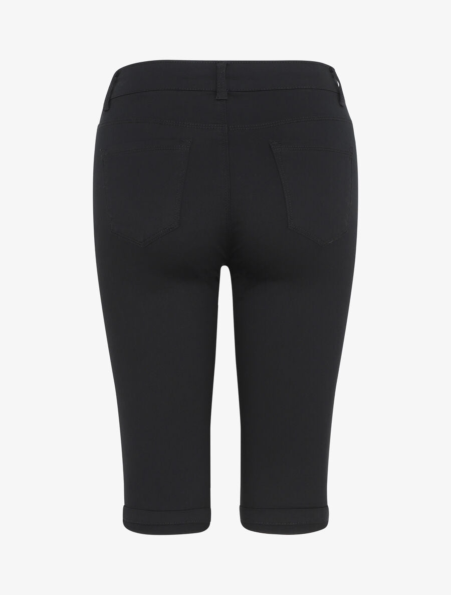 Bermuda uni coupe droite - Noir - 2