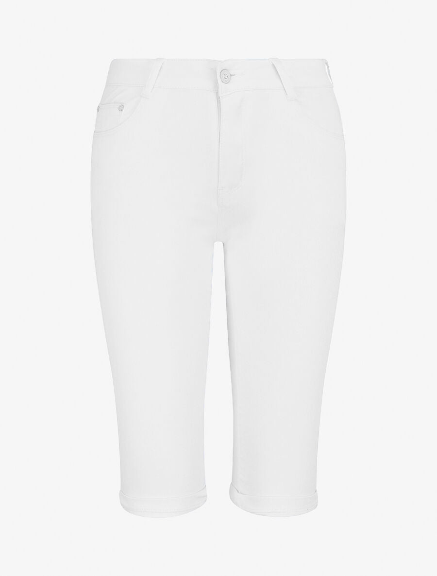 Bermuda uni coupe droite - Blanc - 5
