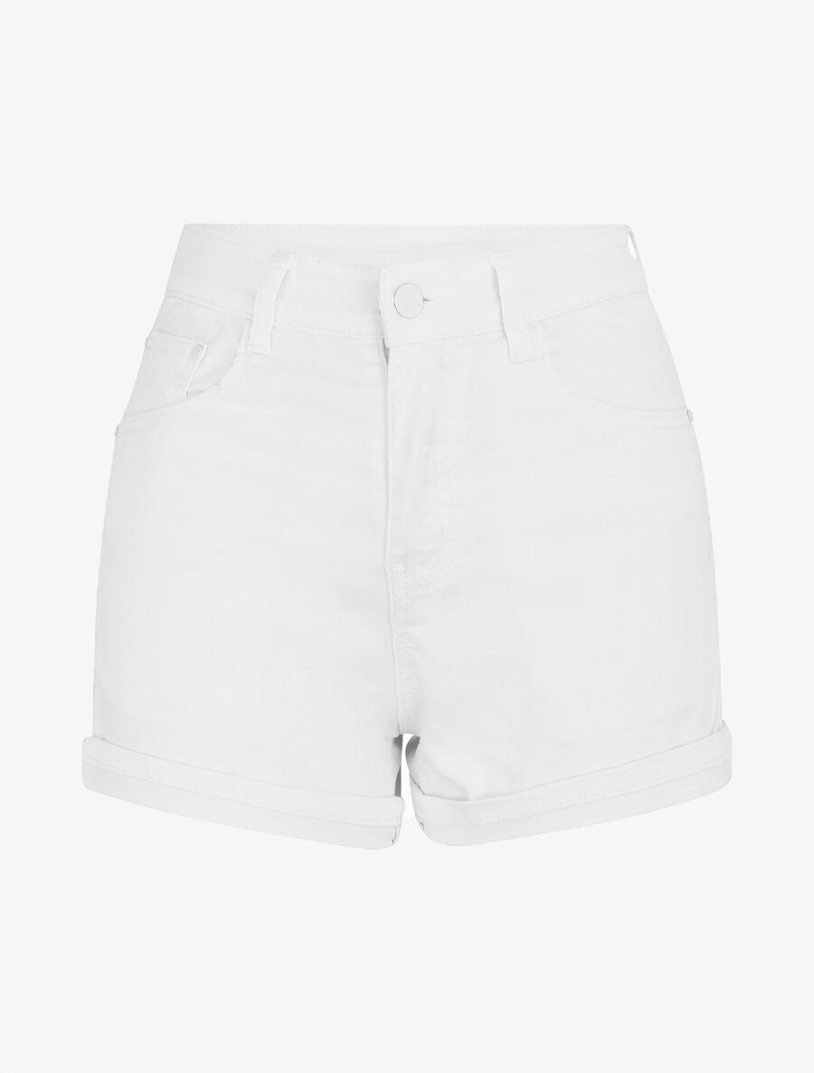 Short uni coupe droite - Blanc - 5