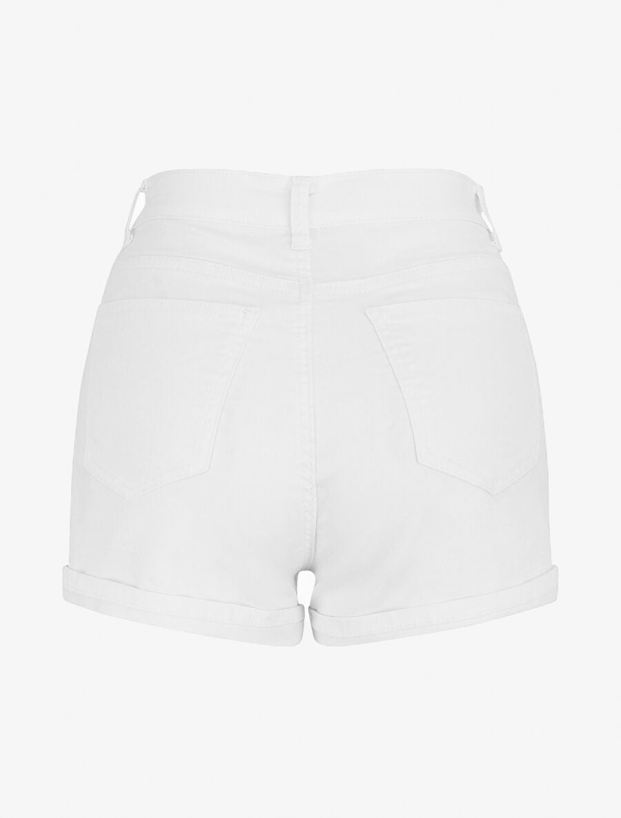 Short uni coupe droite - Blanc - 2