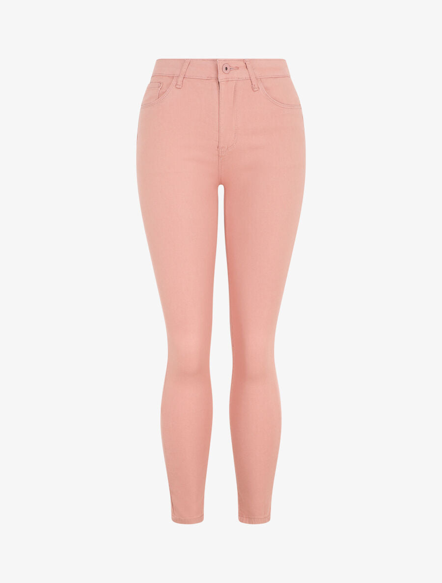 Jean uni coupe skinny - Rose saumon - 1