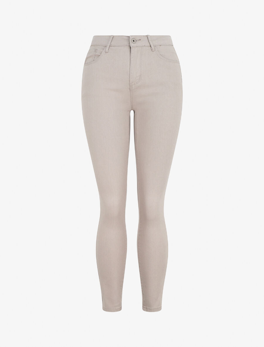 Jean uni coupe skinny - Taupe - 1